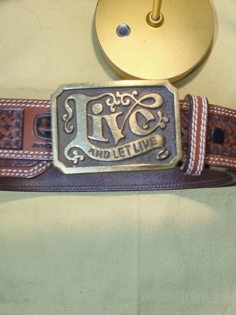 Vintage Levis Brass Belt Buckle live let